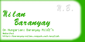 milan baranyay business card